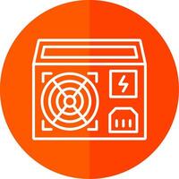 Power Supply Line Red Circle Icon vector