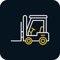 Forklift Line Red Circle Icon vector