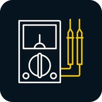 Multimeter Line Red Circle Icon vector