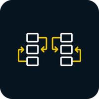 Flow Chart Line Red Circle Icon vector