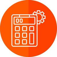 Calculator Line Red Circle Icon vector