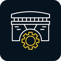 Bridge Line Red Circle Icon vector