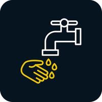 Washing Hands Line Red Circle Icon vector