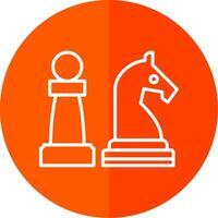 Chess Line Red Circle Icon vector