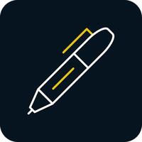 Fountain Pen Line Red Circle Icon vector