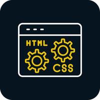 Web Development Line Red Circle Icon vector