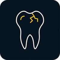 Broken Tooth Line Red Circle Icon vector