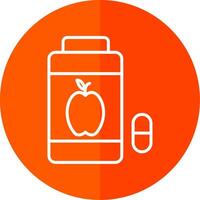 Vitamins Line Red Circle Icon vector