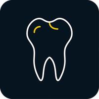 Tooth Line Red Circle Icon vector