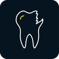 Broken Tooth Line Red Circle Icon vector