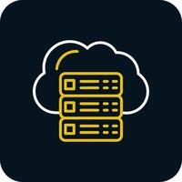 Cloud Servers Line Red Circle Icon vector