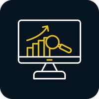 Data Analysis Line Red Circle Icon vector