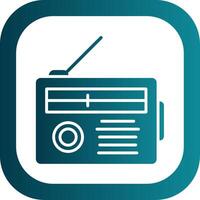 Radio Glyph Gradient Corner Icon vector