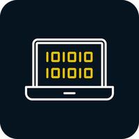 Binary Code Line Red Circle Icon vector