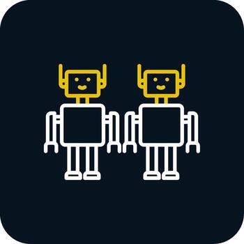 Robots Line Red Circle Icon vector