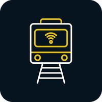 Train Line Red Circle Icon vector