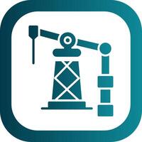 Oil Derrick Glyph Gradient Corner Icon vector