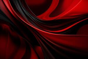 Abstract 3d black and red design with wave photo