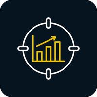 Data Analytics Line Red Circle Icon vector