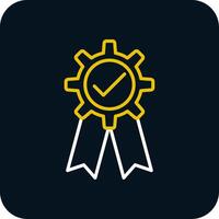 Quality Assurance Line Red Circle Icon vector
