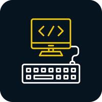 Web Programming Line Red Circle Icon vector