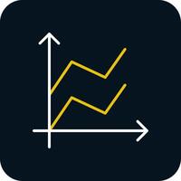 Area Graph Line Red Circle Icon vector