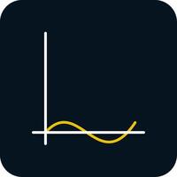 Wave Chart Line Red Circle Icon vector