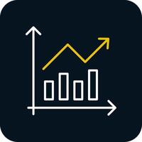 Bar Chart Line Red Circle Icon vector