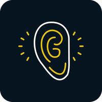 Listening Line Red Circle Icon vector