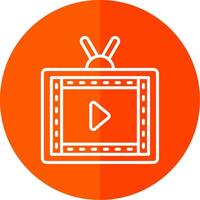 Live Stream Line Red Circle Icon vector