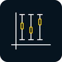 Box Plot Line Red Circle Icon vector