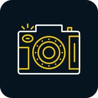 Dslr Camera Line Red Circle Icon vector