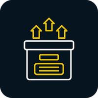 Storage Box Line Red Circle Icon vector