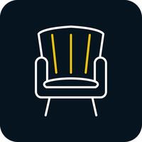 Armchair Line Red Circle Icon vector