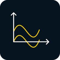 Wave Chart Line Red Circle Icon vector