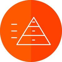 Pyramid Chart Line Red Circle Icon vector