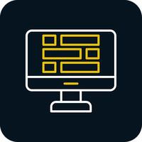 Dashboard Line Red Circle Icon vector