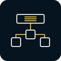 Hierarchical Structure Line Red Circle Icon vector