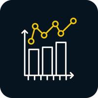 Bar Chart Line Red Circle Icon vector