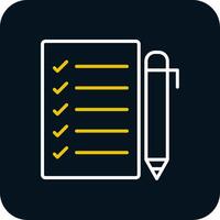 Task List Line Red Circle Icon vector