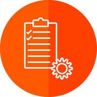 Project Management Line Red Circle Icon vector