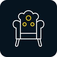 Armchair Line Red Circle Icon vector