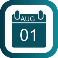 August Glyph Gradient Corner Icon vector