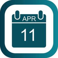 April Glyph Gradient Corner Icon vector