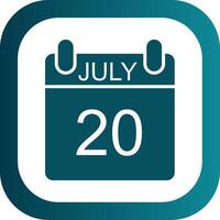 July Glyph Gradient Corner Icon vector