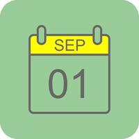 September Glyph Gradient Corner Icon vector