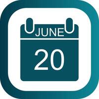 June Glyph Gradient Corner Icon vector