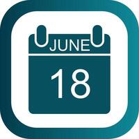 June Glyph Gradient Corner Icon vector