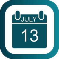 July Glyph Gradient Corner Icon vector