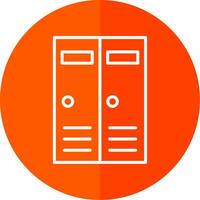 Lockers Line Red Circle Icon vector